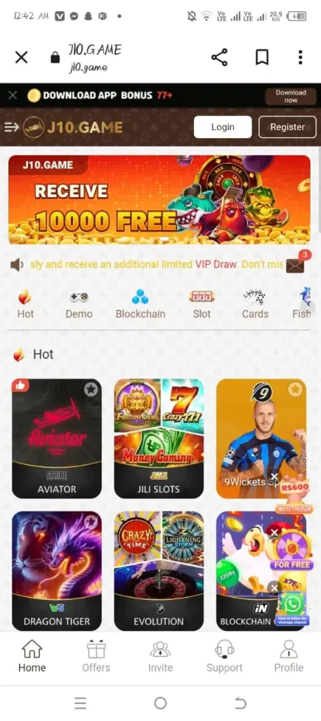 J10 Game Download APK Latest Version For Android 6 home screen of J10 Game